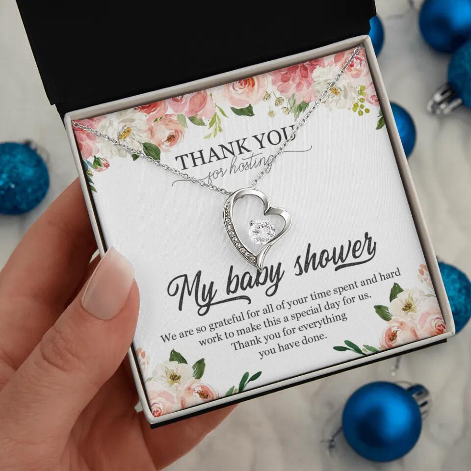 Thank You for Hosting My Baby Shower Special Necklace Appreciation Gift