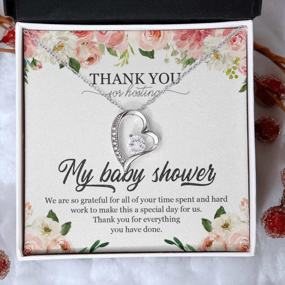 Thank You for Hosting My Baby Shower Special Necklace Appreciation Gift