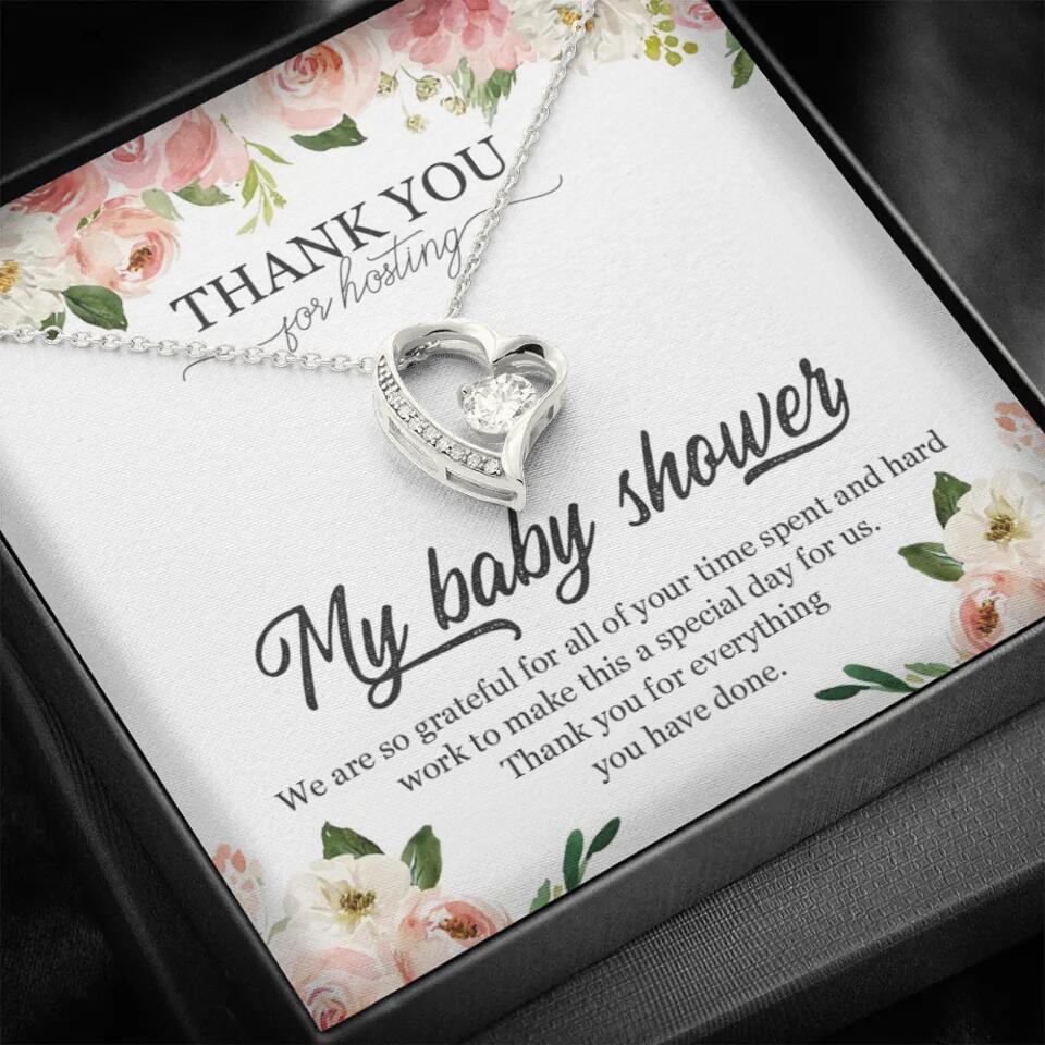 Thank You for Hosting My Baby Shower Special Necklace Appreciation Gift
