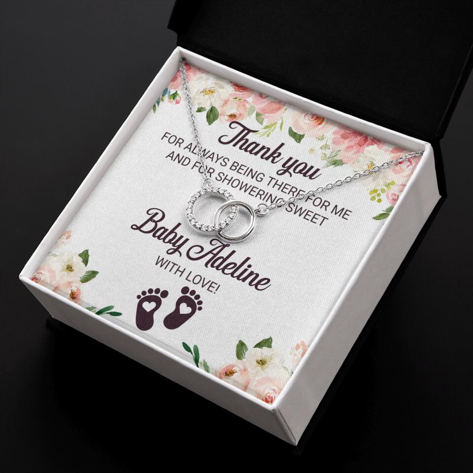 Thank You For Always Being There For Me - Personalized Love Knot Necklace - Baby Shower Hostess Thank You Gift