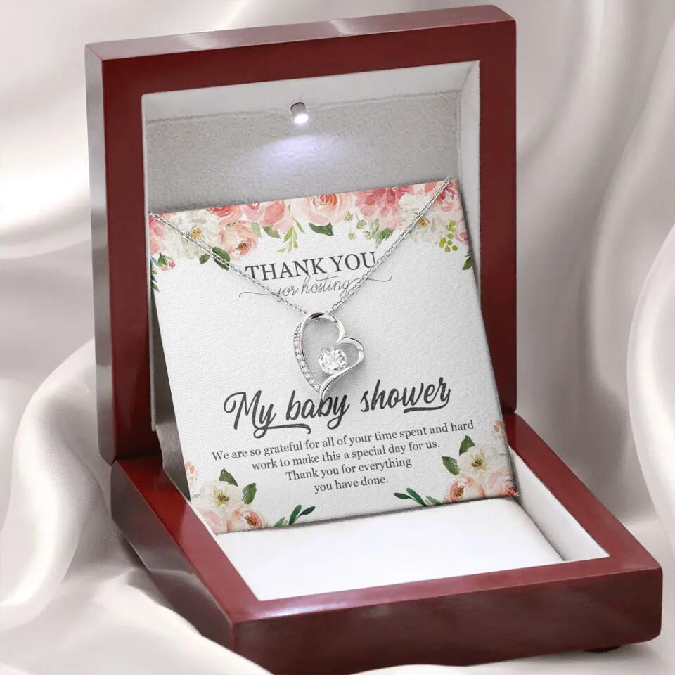 Thank You for Hosting My Baby Shower Special Necklace Appreciation Gift