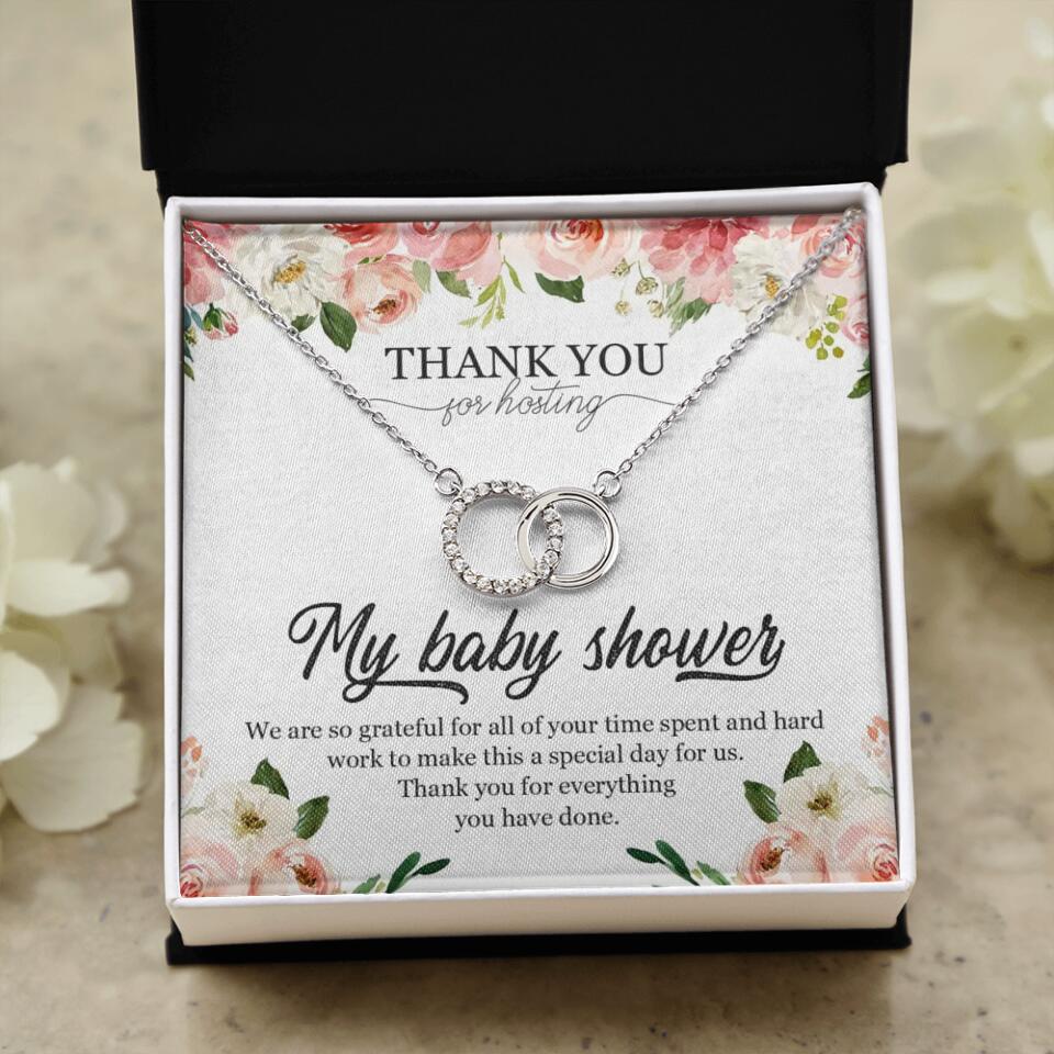 Thank You for Hosting My Baby Shower Special Necklace Appreciation Gift