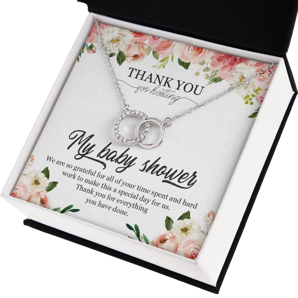 Thank You for Hosting My Baby Shower Special Necklace Appreciation Gift