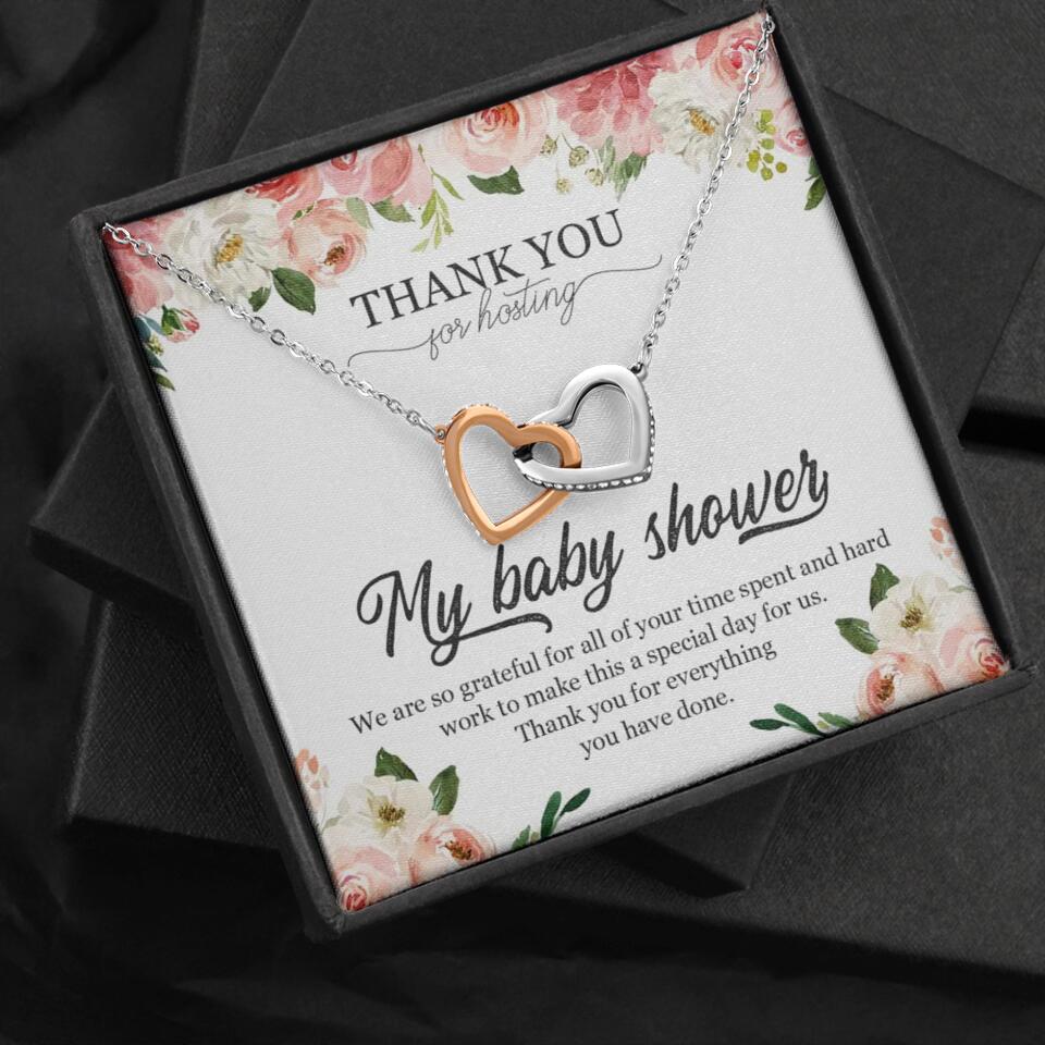 Thank You for Hosting My Baby Shower Special Necklace Appreciation Gift