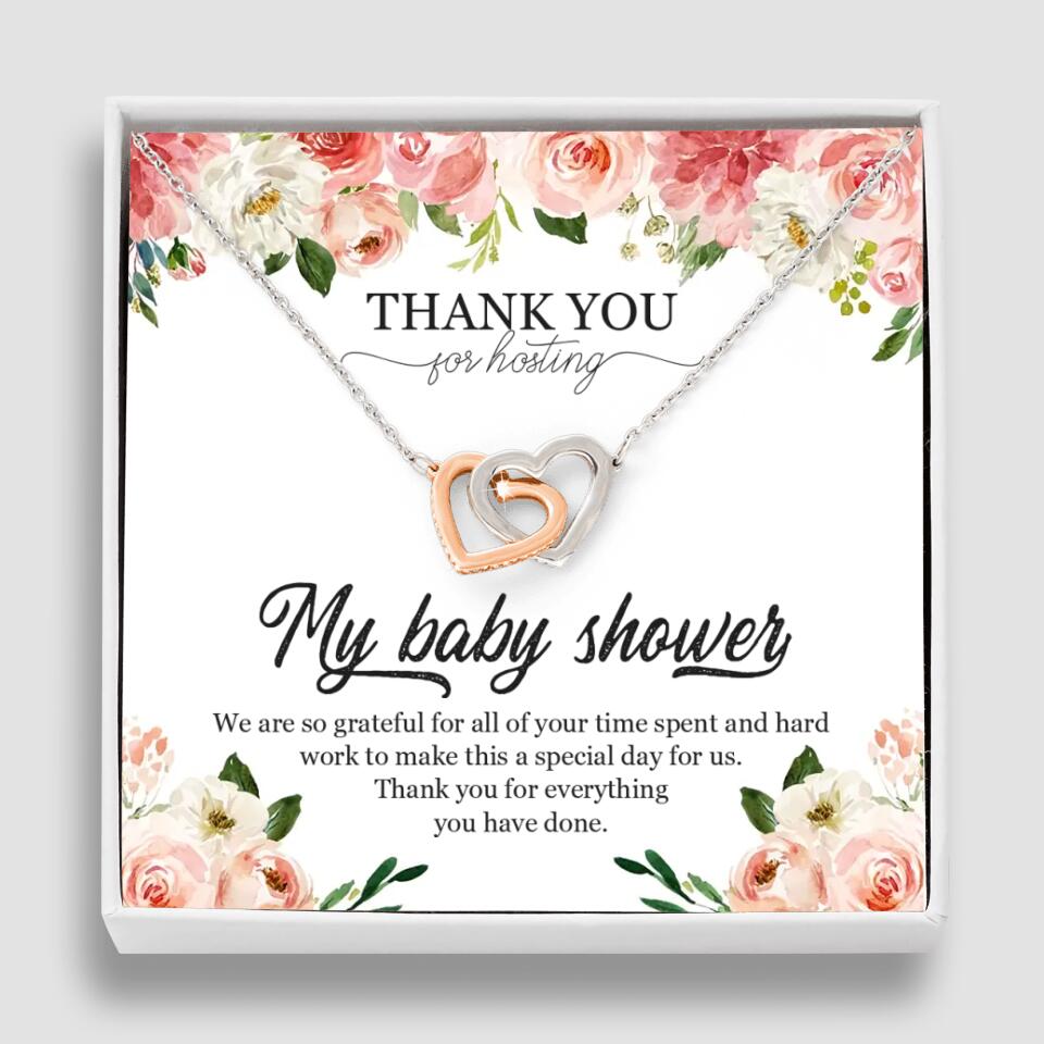 Thank You for Hosting My Baby Shower Special Necklace Appreciation Gift