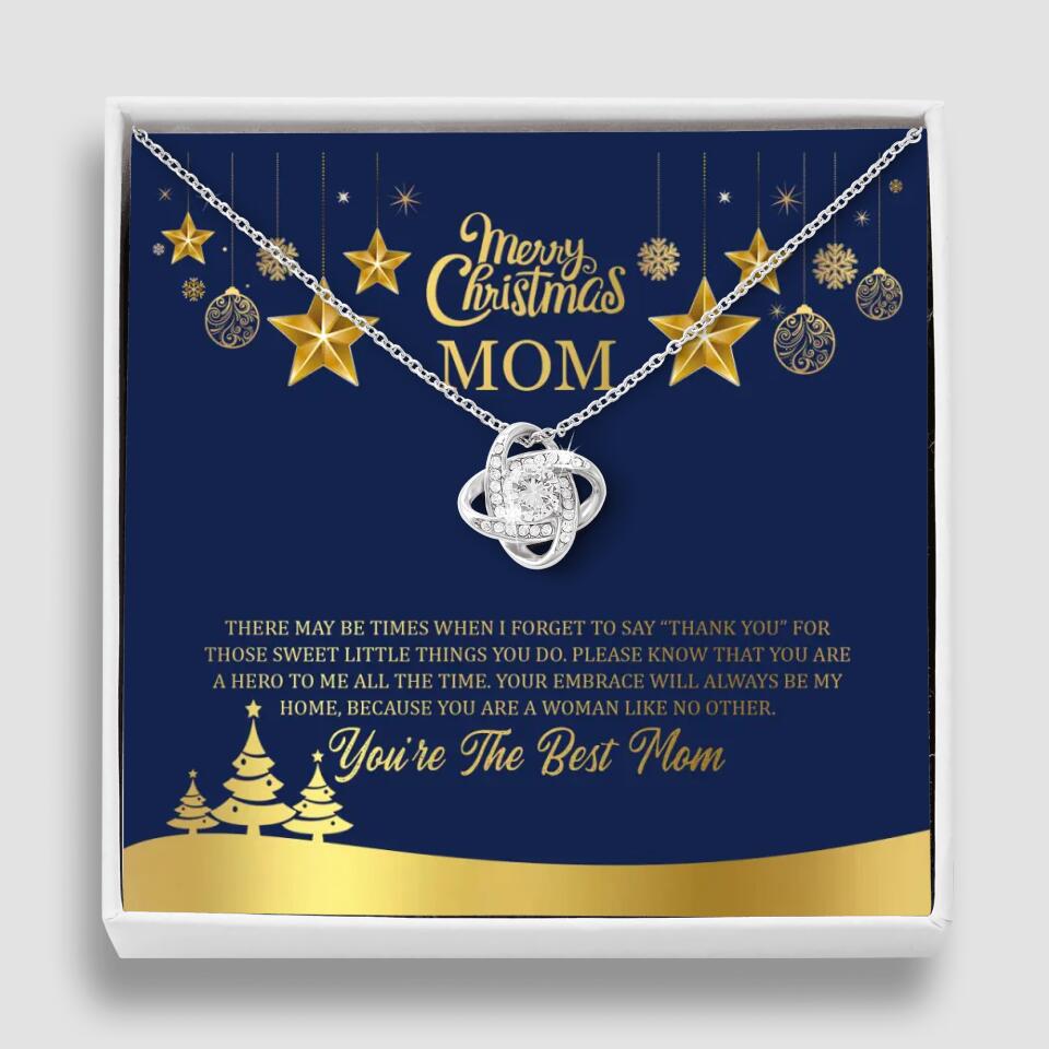 Merry Christmas Mom, You're The Best Mom Necklace - Christmas Gift for Mom