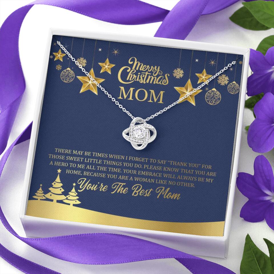 Merry Christmas Mom, You're The Best Mom Necklace - Christmas Gift for Mom