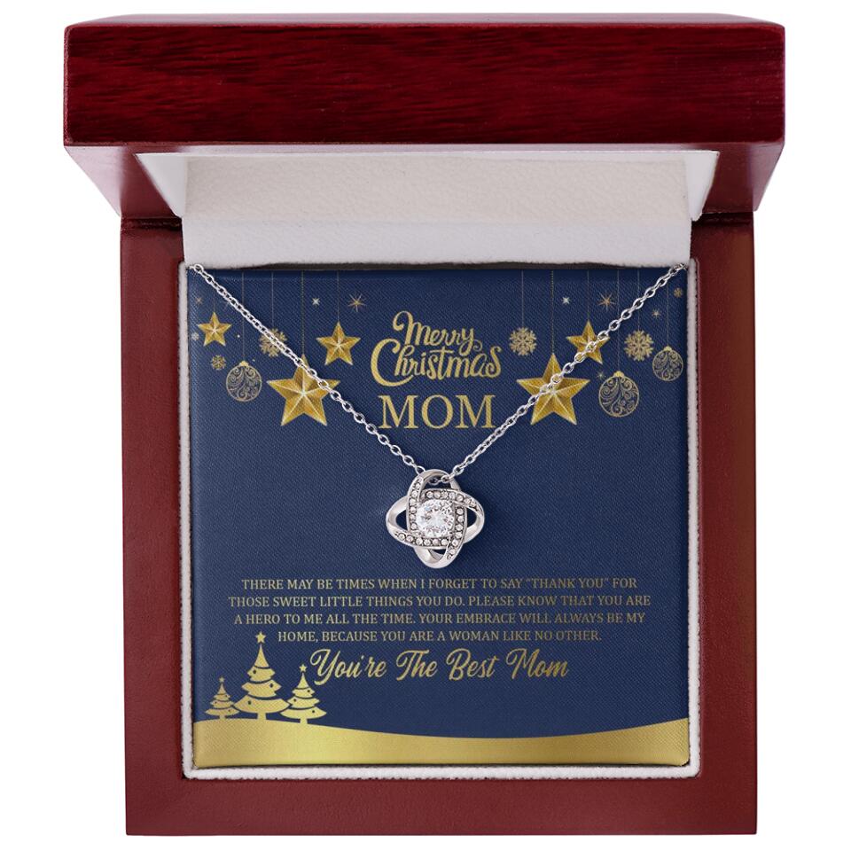 Merry Christmas Mom, You're The Best Mom Necklace - Christmas Gift for Mom