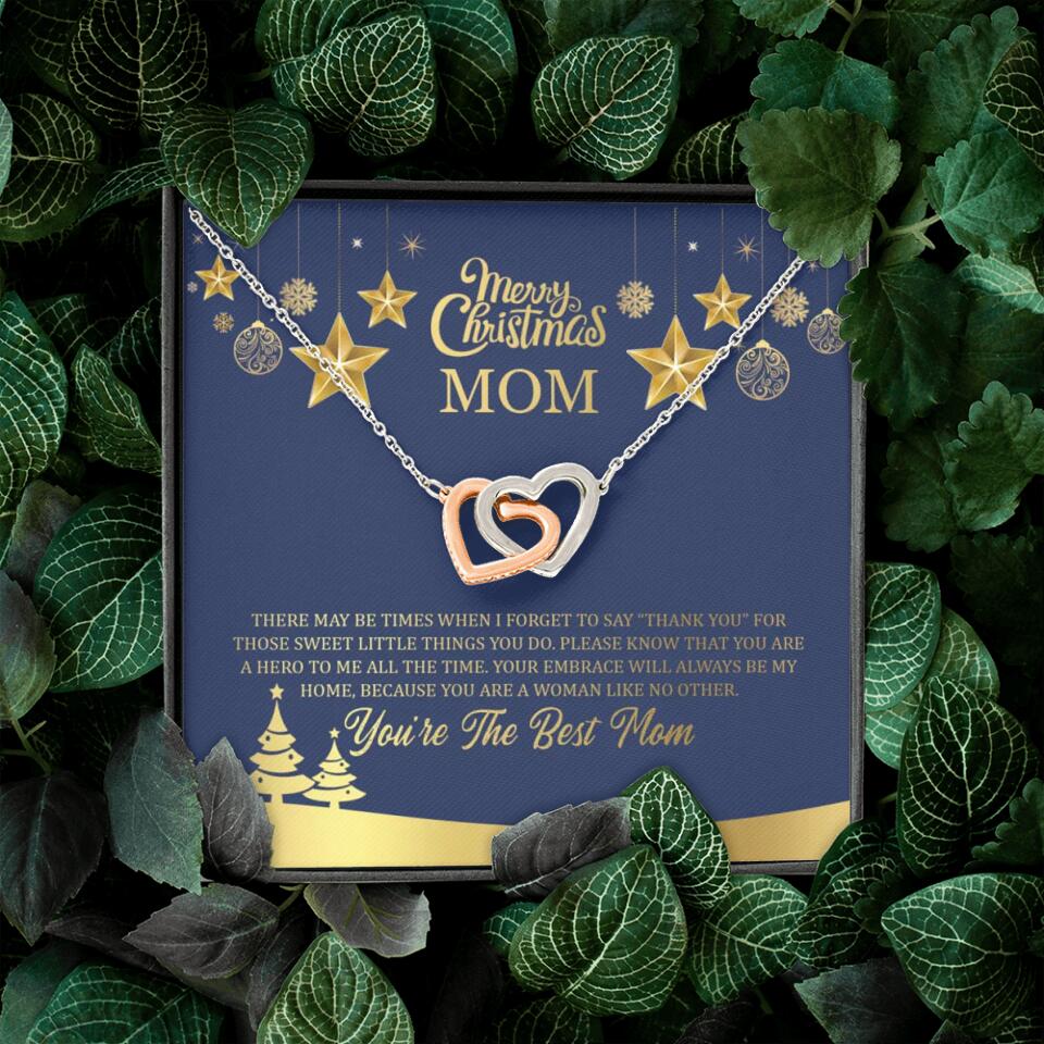 Merry Christmas Mom, You're The Best Mom Necklace - Christmas Gift for Mom