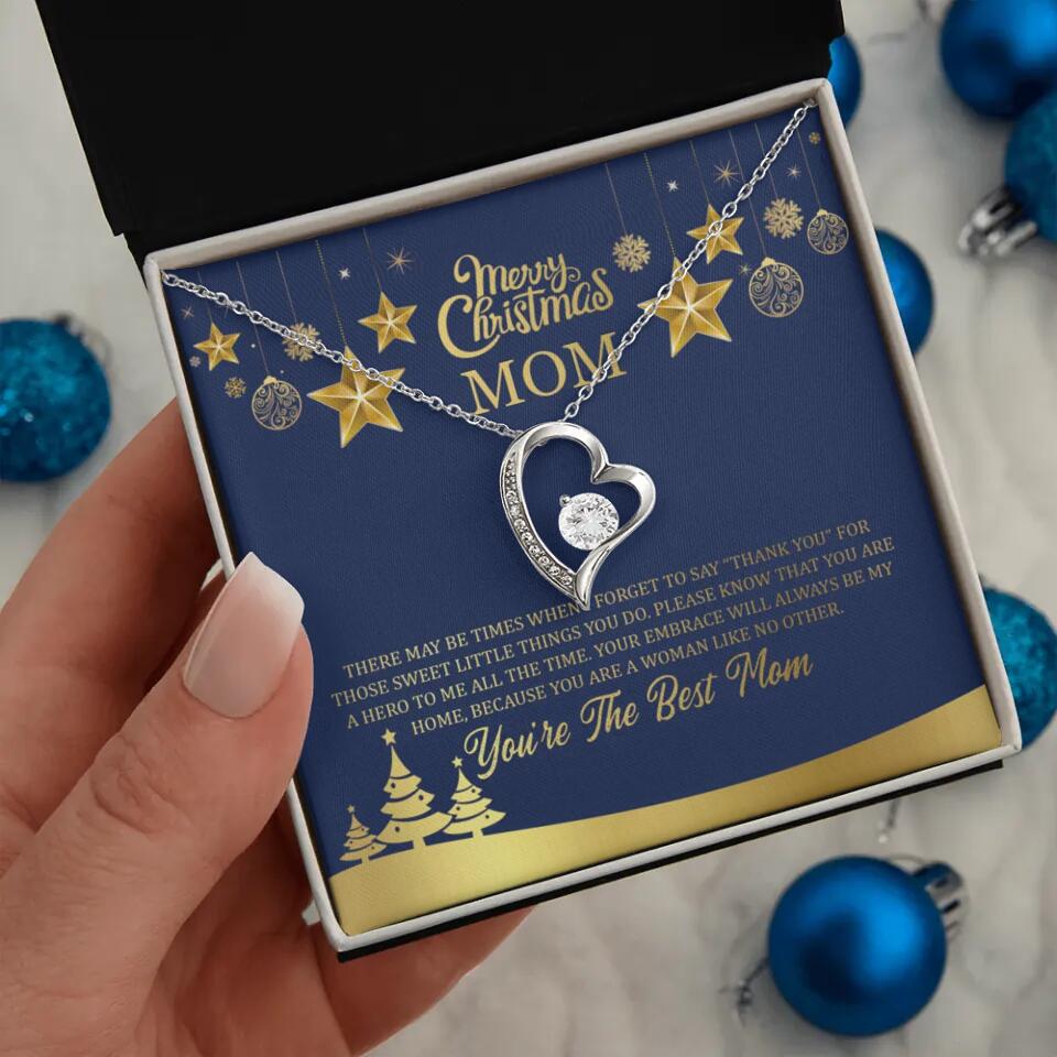 Merry Christmas Mom, You're The Best Mom Necklace - Christmas Gift for Mom