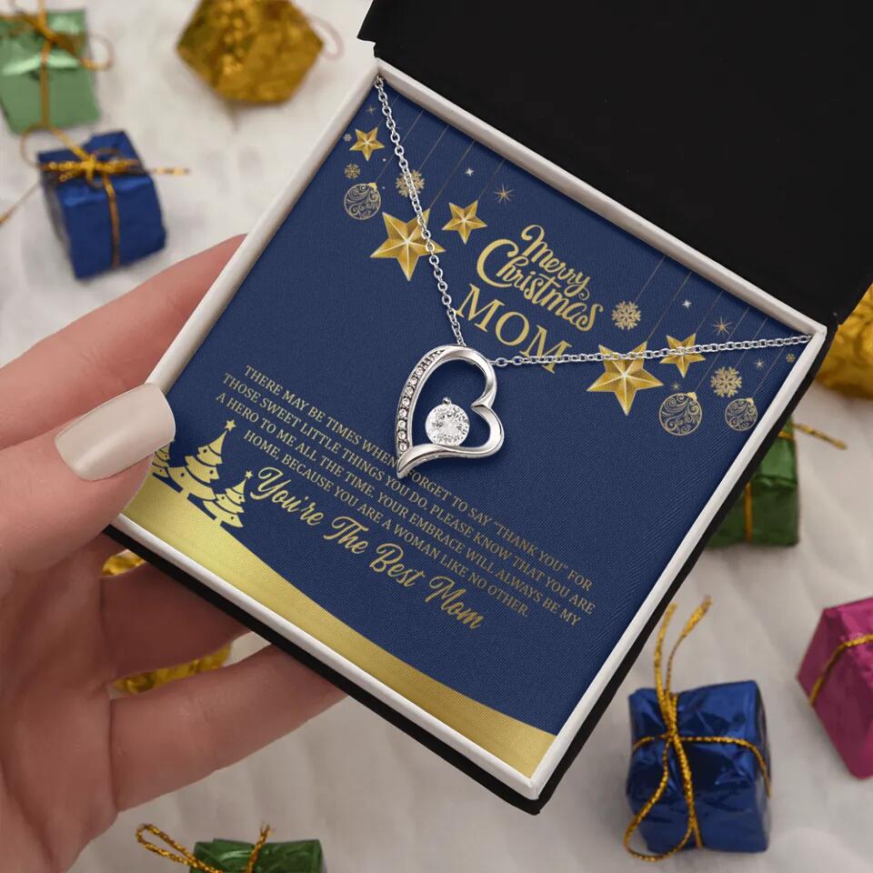 Merry Christmas Mom, You're The Best Mom Necklace - Christmas Gift for Mom