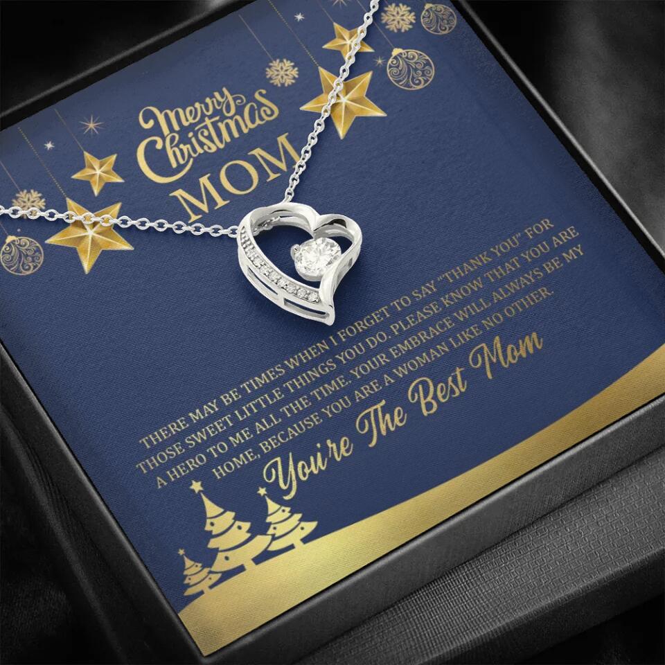 Merry Christmas Mom, You're The Best Mom Necklace - Christmas Gift for Mom