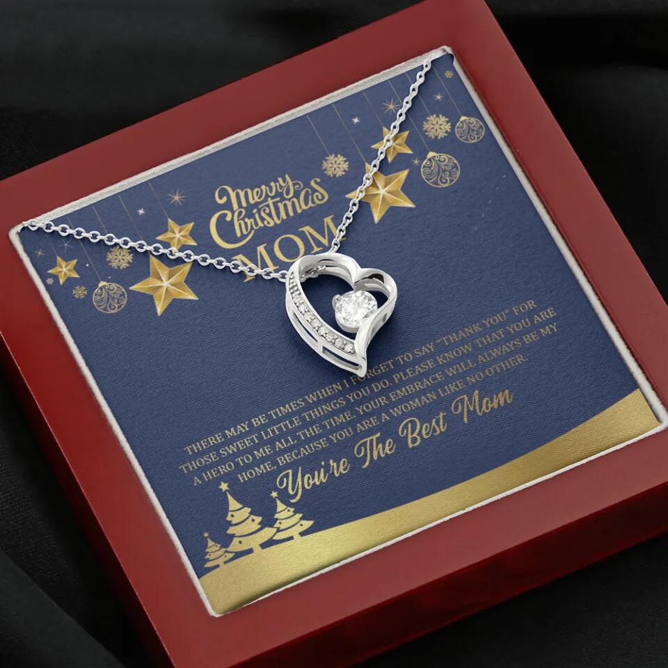 Merry Christmas Mom, You're The Best Mom Necklace - Christmas Gift for Mom