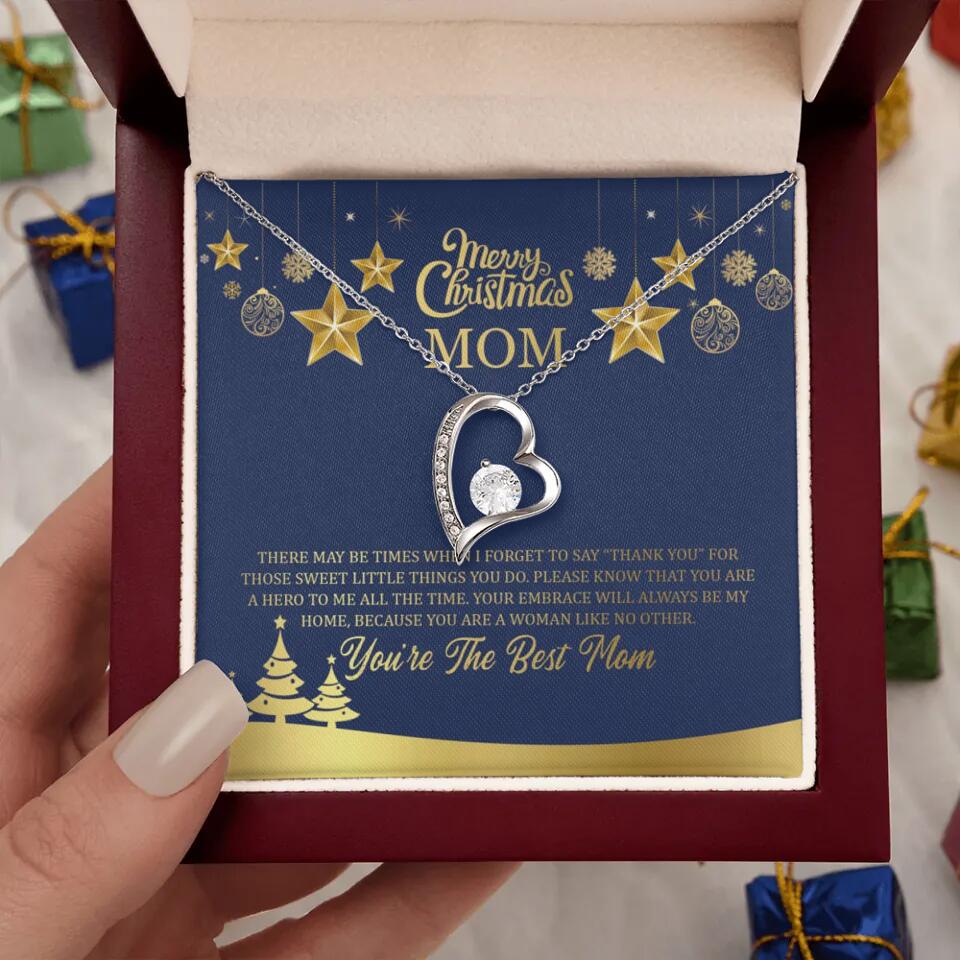 Merry Christmas Mom, You're The Best Mom Necklace - Christmas Gift for Mom