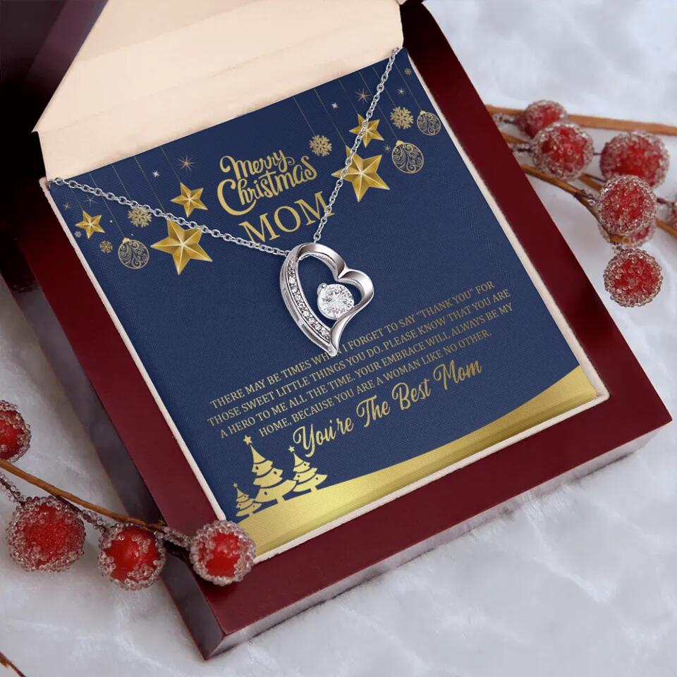 Merry Christmas Mom, You're The Best Mom Necklace - Christmas Gift for Mom