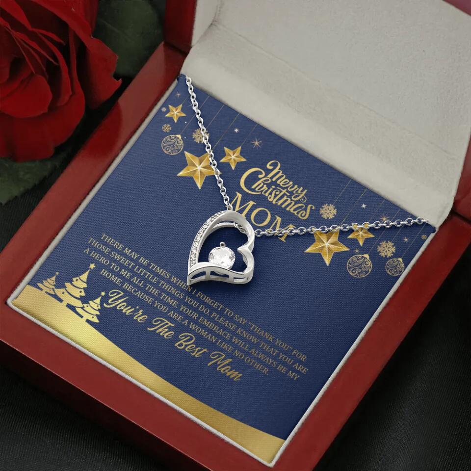 Merry Christmas Mom, You're The Best Mom Necklace - Christmas Gift for Mom