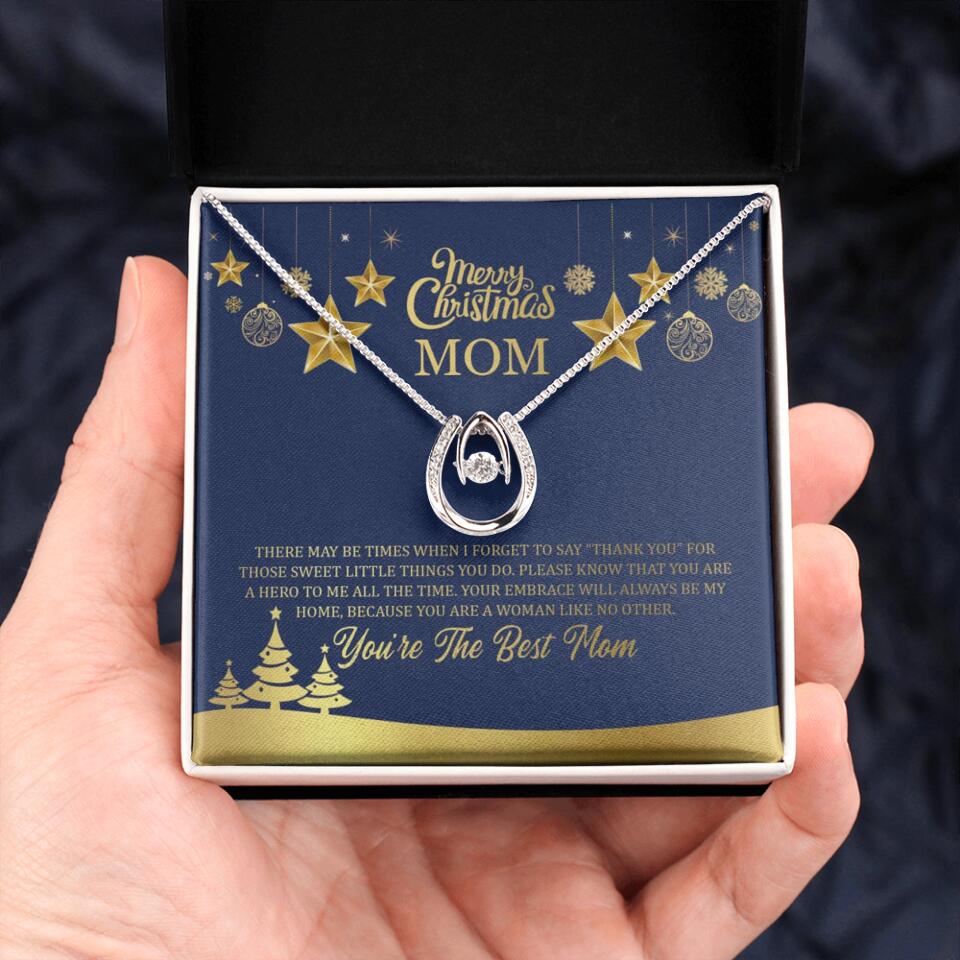 Merry Christmas Mom, You're The Best Mom Necklace - Christmas Gift for Mom