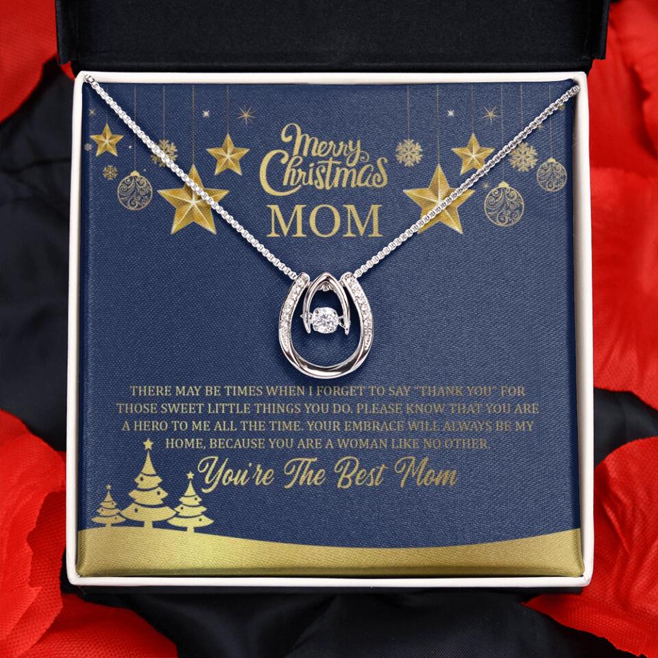 Merry Christmas Mom, You're The Best Mom Necklace - Christmas Gift for Mom