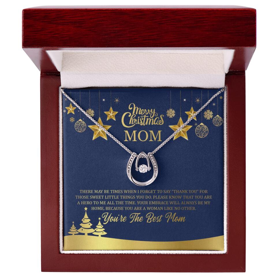 Merry Christmas Mom, You're The Best Mom Necklace - Christmas Gift for Mom