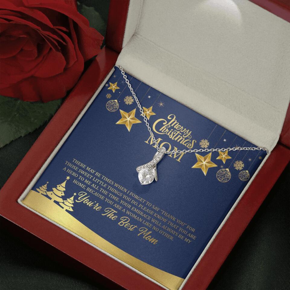 Merry Christmas Mom, You're The Best Mom Necklace - Christmas Gift for Mom