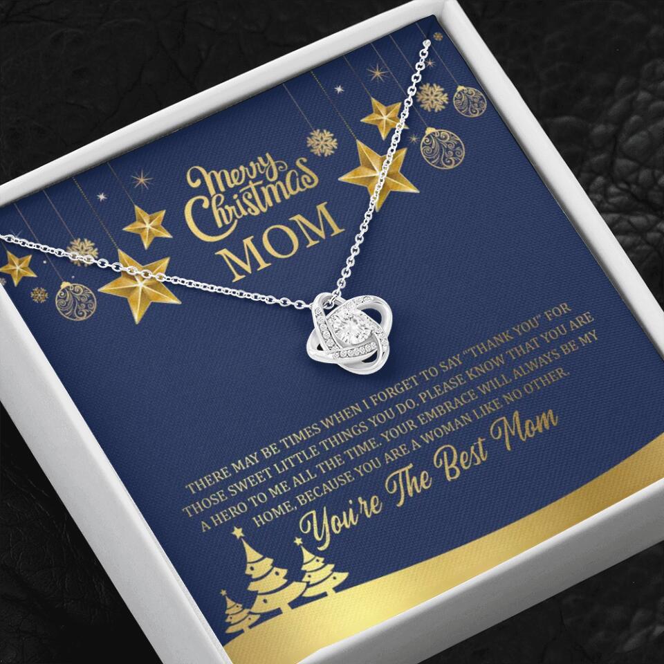 Merry Christmas Mom, You're The Best Mom Necklace - Christmas Gift for Mom