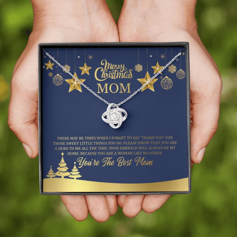 Merry Christmas Mom, You're The Best Mom Necklace - Christmas Gift for Mom