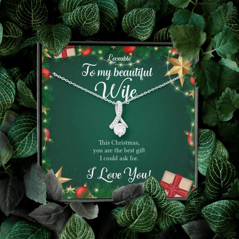 Alluring Beauty - Personalized Xmas White Gold Necklace