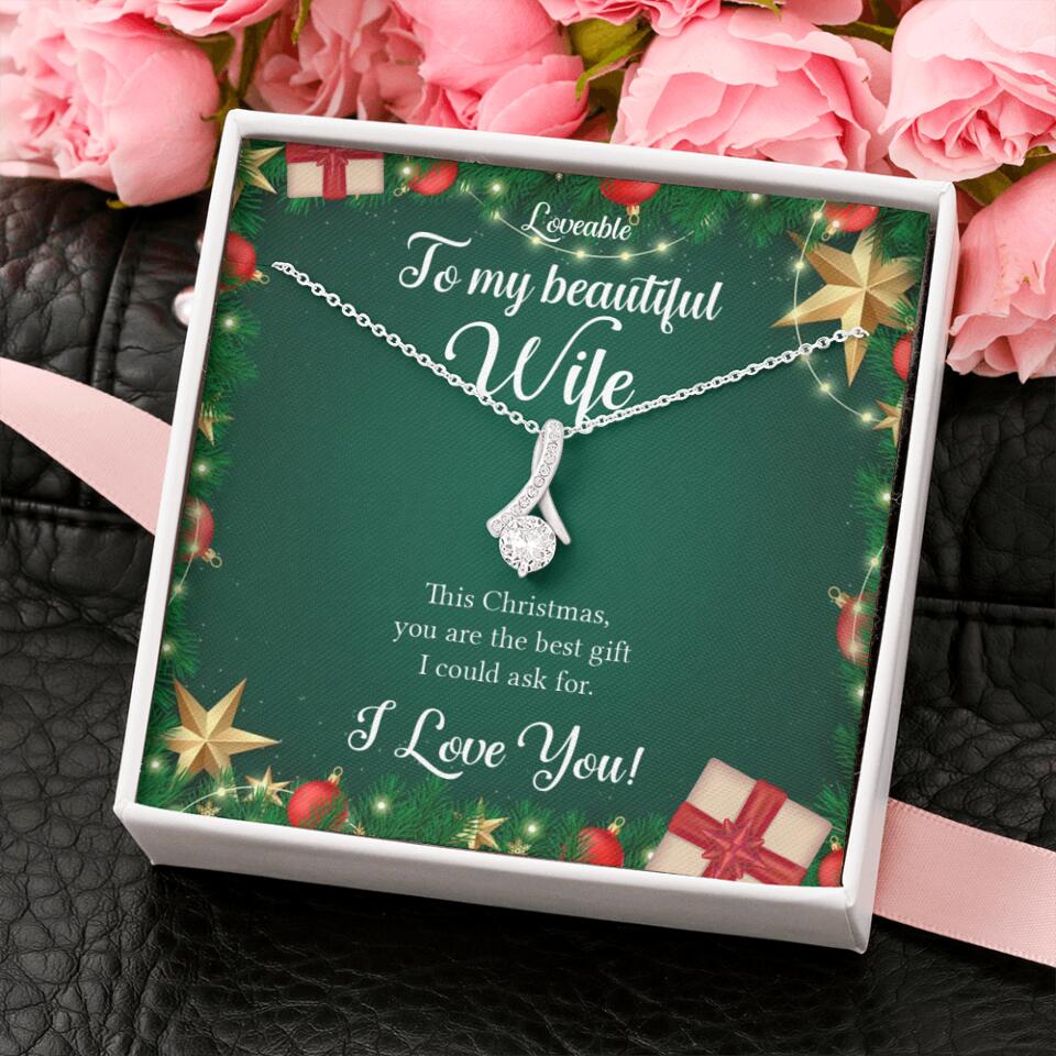 Alluring Beauty - Personalized Xmas White Gold Necklace