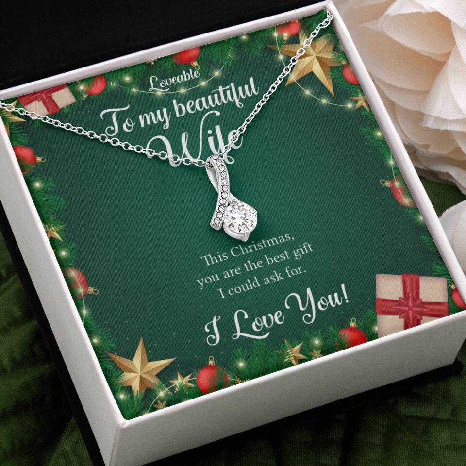 Alluring Beauty - Personalized Xmas White Gold Necklace