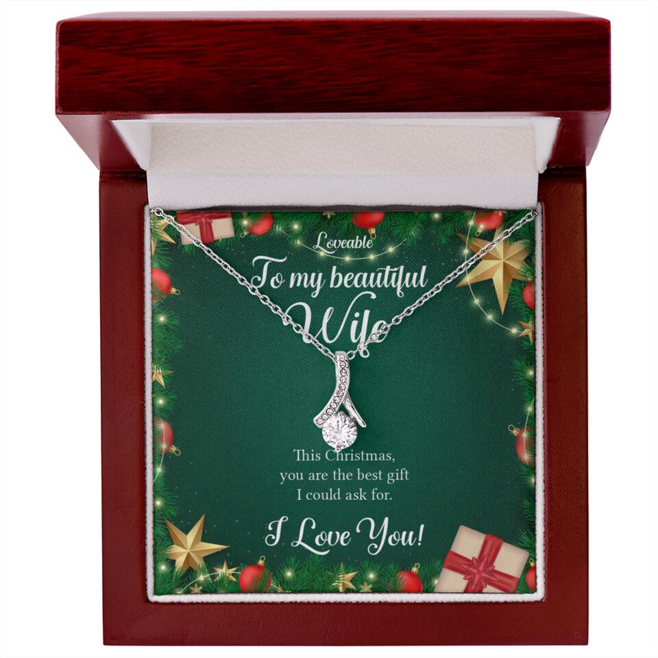 Alluring Beauty - Personalized Xmas White Gold Necklace