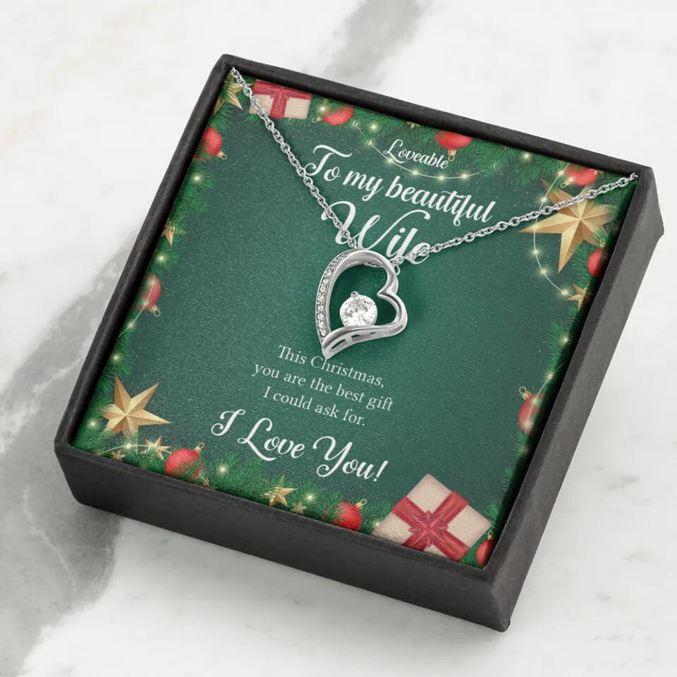 Alluring Beauty - Personalized Xmas White Gold Necklace