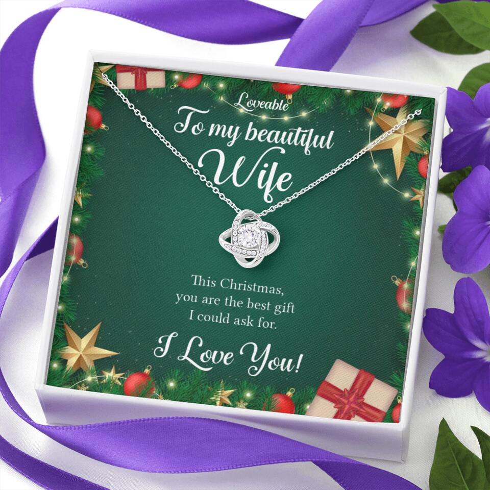 Alluring Beauty - Personalized Xmas White Gold Necklace