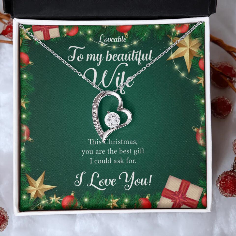 Alluring Beauty - Personalized Xmas White Gold Necklace