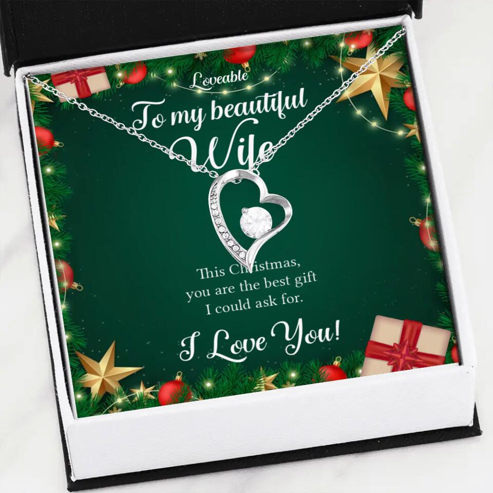 Alluring Beauty - Personalized Xmas White Gold Necklace