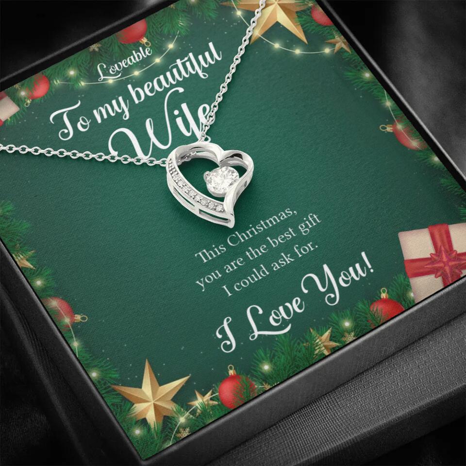Alluring Beauty - Personalized Xmas White Gold Necklace