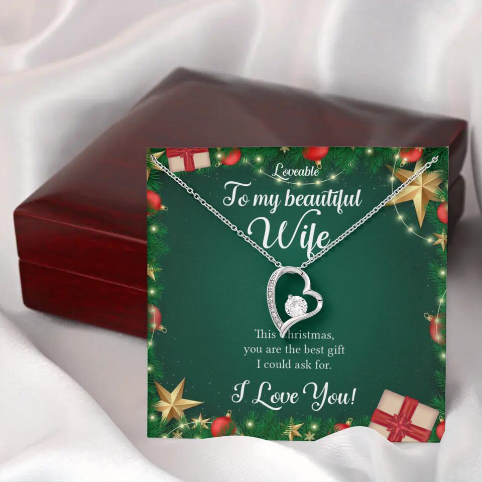 Alluring Beauty - Personalized Xmas White Gold Necklace