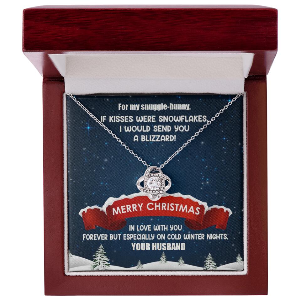 Merry Christmas For My Suggle Bunny Personalized White Gold Necklace