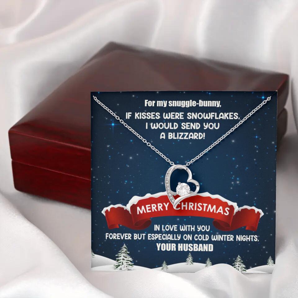 Merry Christmas For My Suggle Bunny Personalized White Gold Necklace