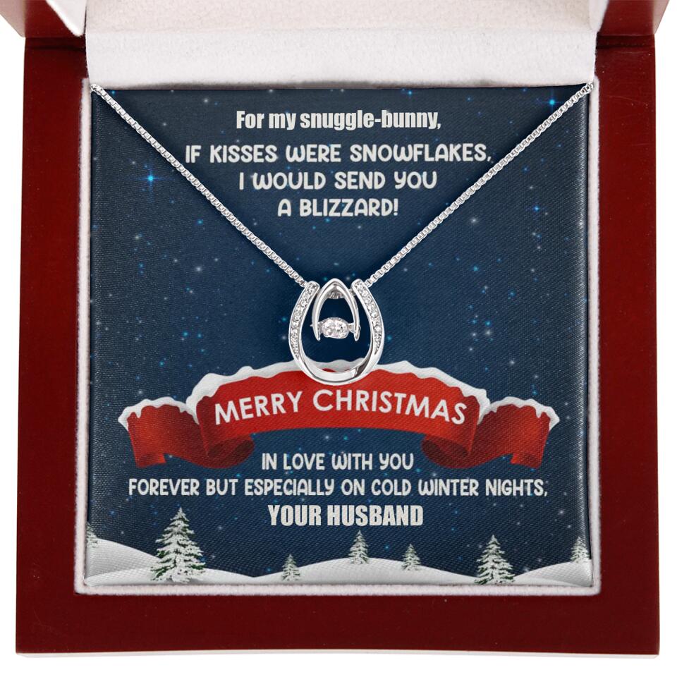 Merry Christmas For My Suggle Bunny Personalized White Gold Necklace