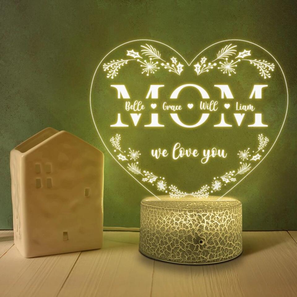 Mom We Love You Personalized 3D Led Light