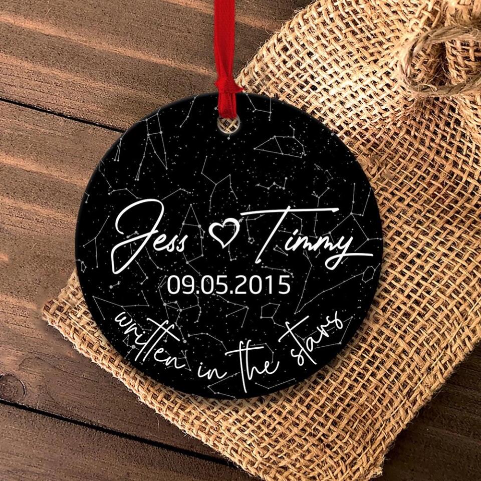 Personalized Valentine Gifts - Written In The Stars - Custom Star Map - Personalized Ornament - Christmas Gift for Her or Him