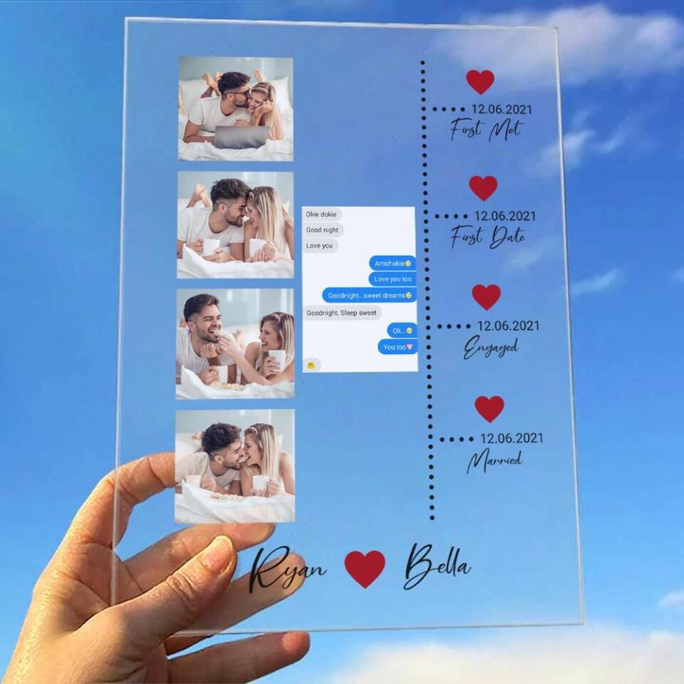 Love Journey Anniversary - Personalized Acrylic Plaque Gift - Gifts For Couples on Anniversaries Valentine