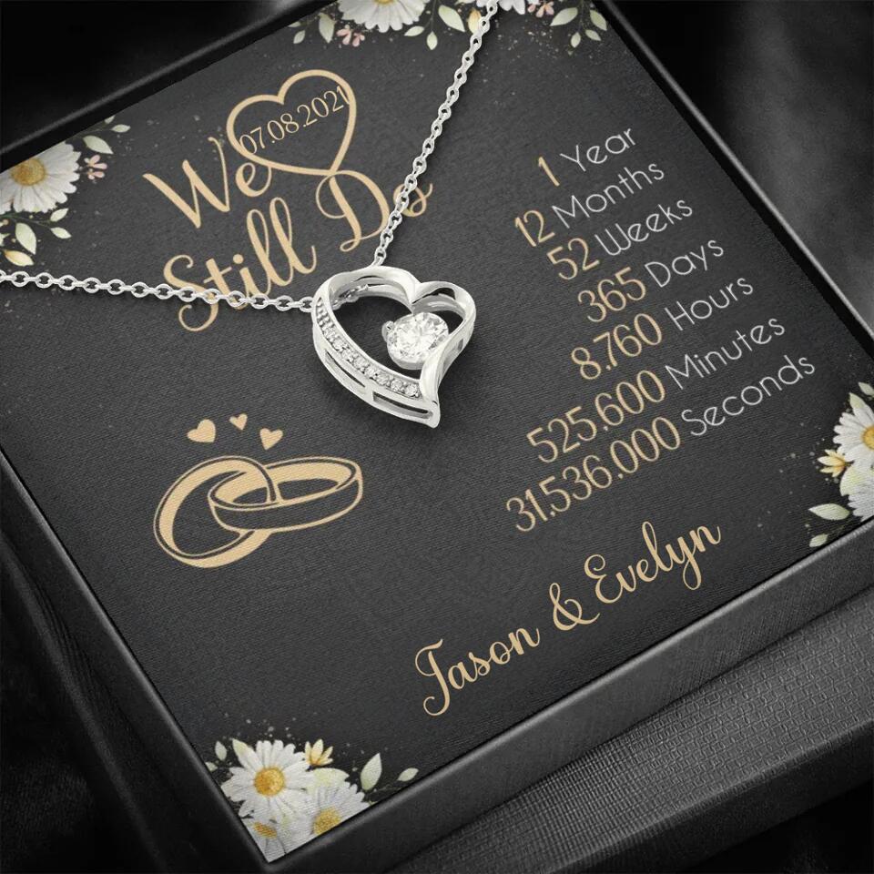 Personalized Valentine Gifts - We Still Do 1 Year - Personalized Necklace - 1st Anniversary Gift for Her