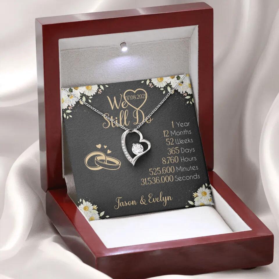 Personalized Valentine Gifts - We Still Do 1 Year - Personalized Necklace - 1st Anniversary Gift for Her