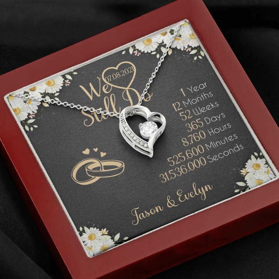 Personalized Valentine Gifts - We Still Do 1 Year - Personalized Necklace - 1st Anniversary Gift for Her