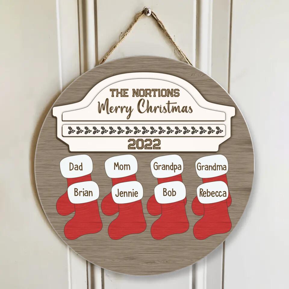 Custom Family Member - Personalized Round Wood Sign - Best Gifts for Family On Christmas - 210IHPNPRW376