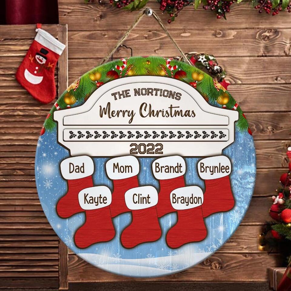 Custom Family Member - Personalized Round Wood Sign - Best Gifts for Family On Christmas - 210IHPNPRW376