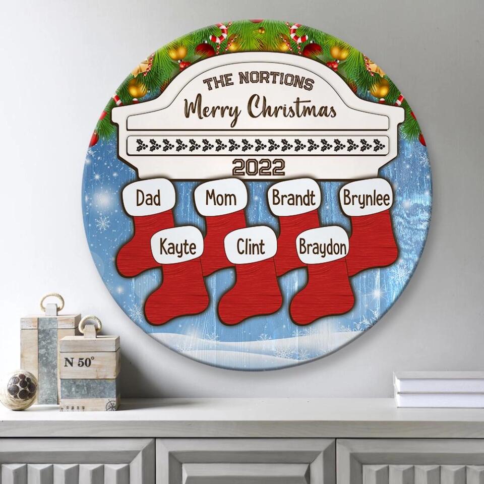 Custom Family Member - Personalized Round Wood Sign - Best Gifts for Family On Christmas - 210IHPNPRW376
