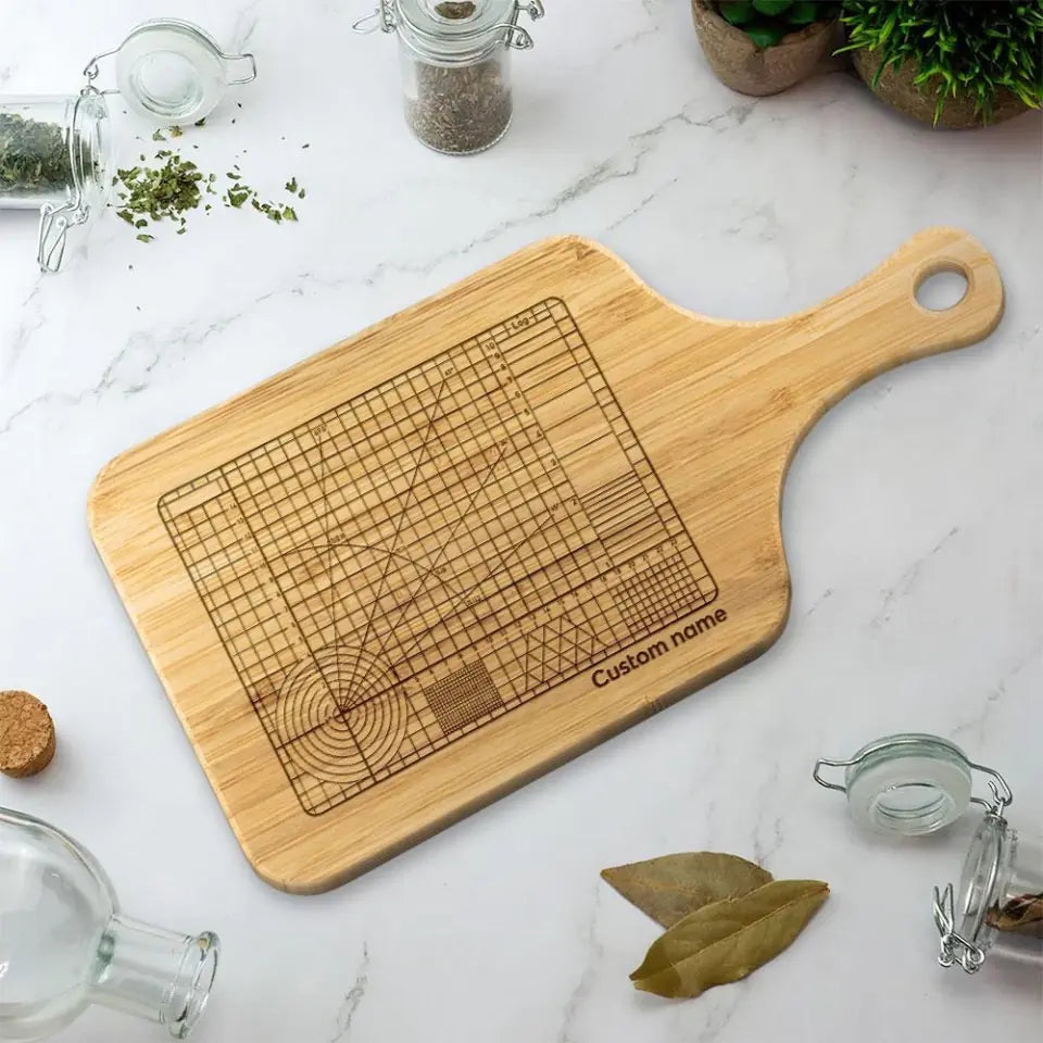 Math Equations Custom Name Wood Cutting Board - Gift for Math Teachers
