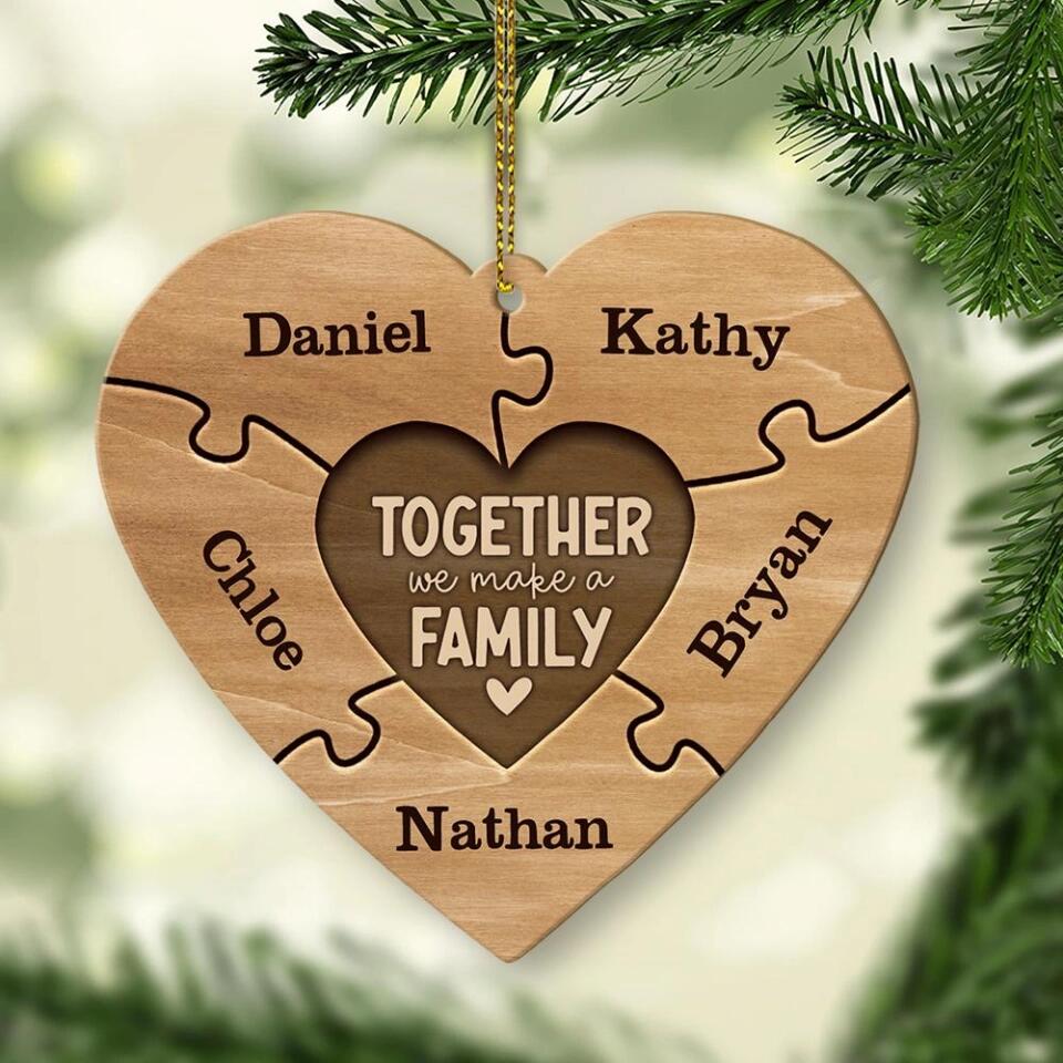 Together we make a Family - Personalized Ornament for Christmas Tree - Meaningful Gift for Christmas